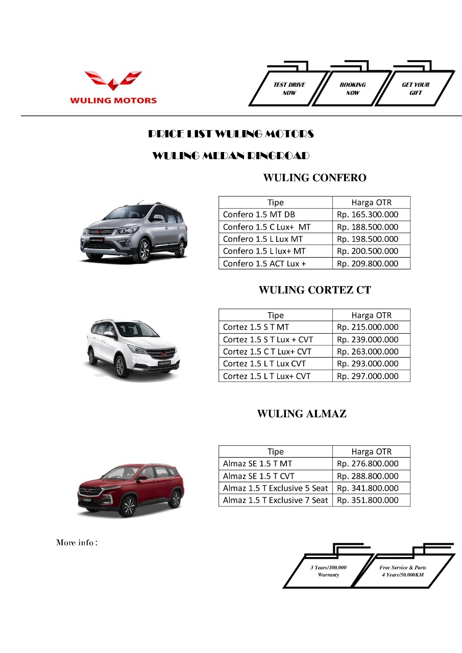 Dealer Resmi Wuling Medan, Sumatera Utara dan Aceh. Promo Wuling Medan.